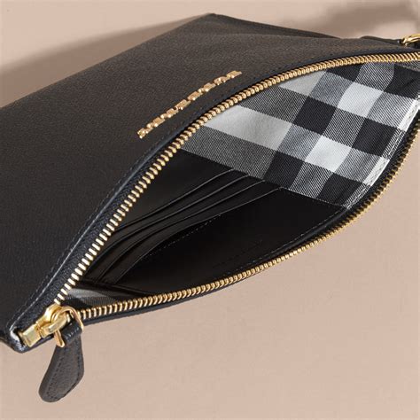 burberry black leather clutch|vintage burberry clutch bag.